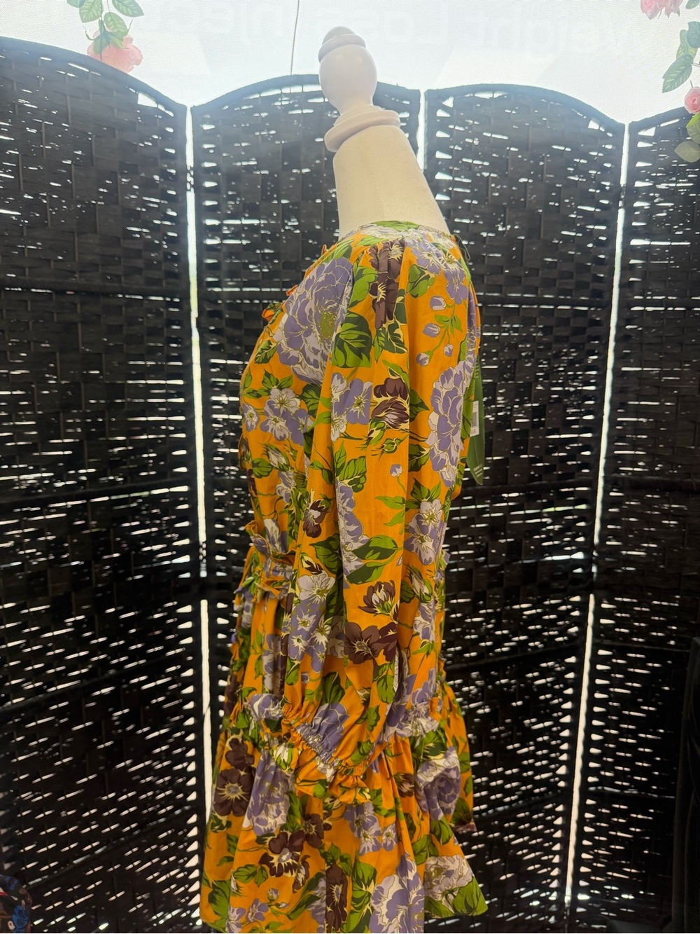 Farm Rio Floral Ruffle Front Dress - Picture 2 of 6